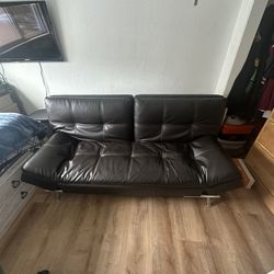 Convertible Faux Leather Couch