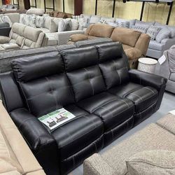 Just $10 Down Payment Finance ▪️ Kempton Black Reclining Sofa ▪️ Brand New 