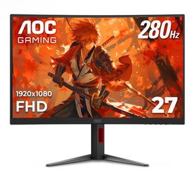 AOC 27 Inch Curved Gaming Monitor FHD 280Hz VA 0.3ms HDR, C27G4ZH