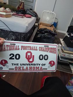 Oklahoma football championship license plate
