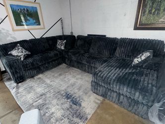🖤 NEW Oversized Charcoal Corduroy Sectional (3-Piece) 🖤 💲 $1,695