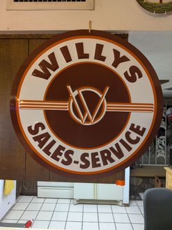 Willy's Sales -Service Metal Sign