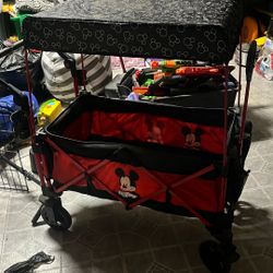 Mickey Push Pull Stroller Wagon