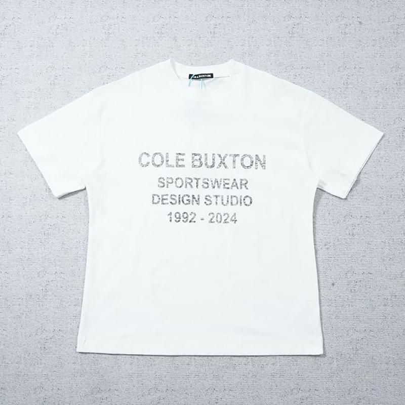 Cole Buxton Inside Out Logo T Shirt In Vintage White