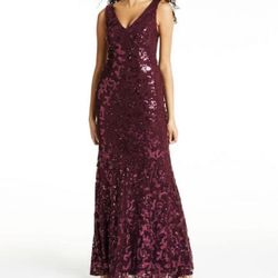 BURGUNDY SEQUIN DRESS