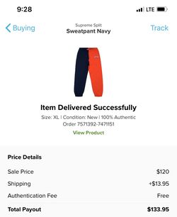 Supreme Split Sweatpants Brand New