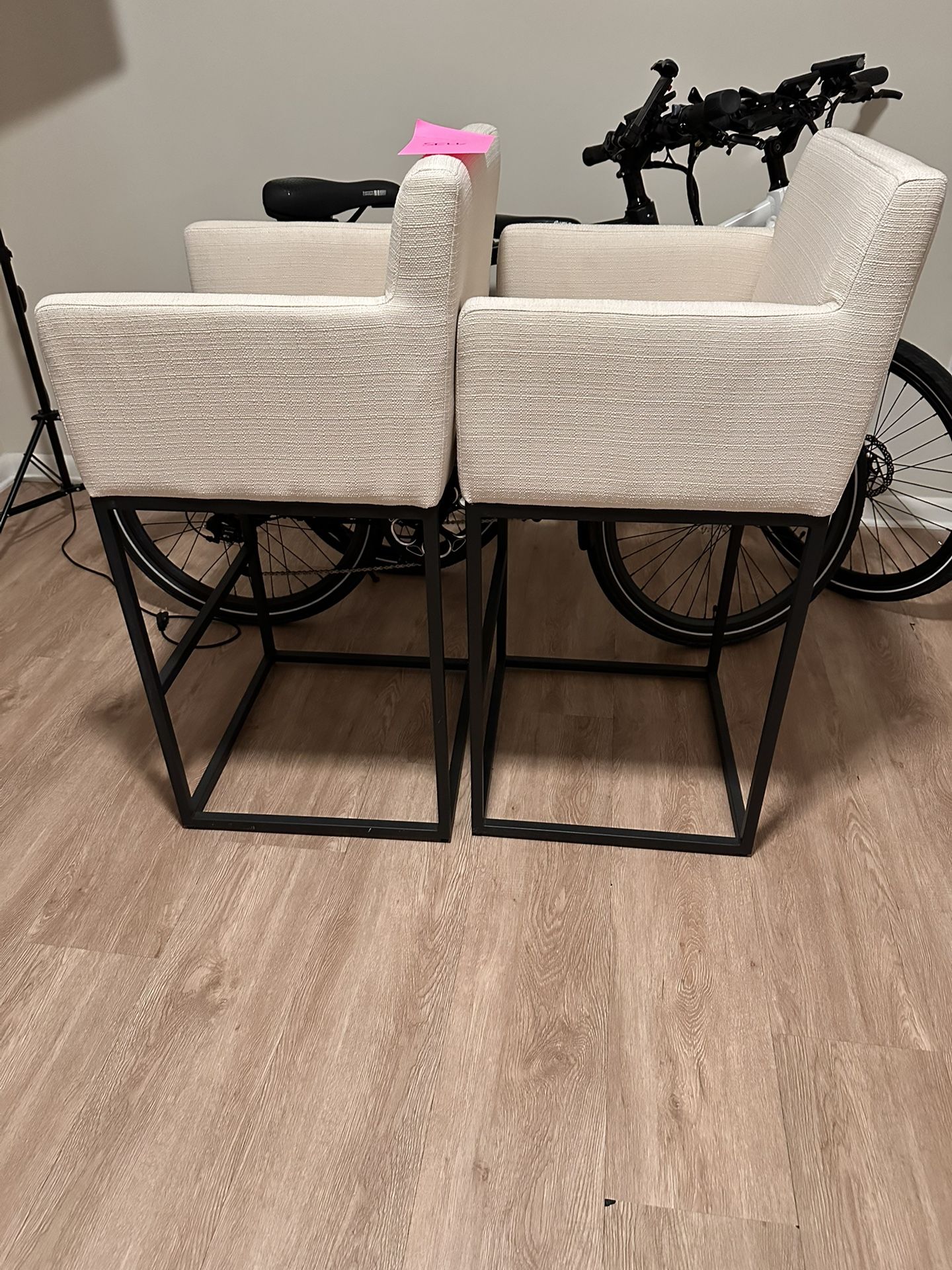 2x 31” Linen Bar Stool Chairs