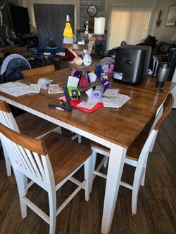 Counter high table and chairs