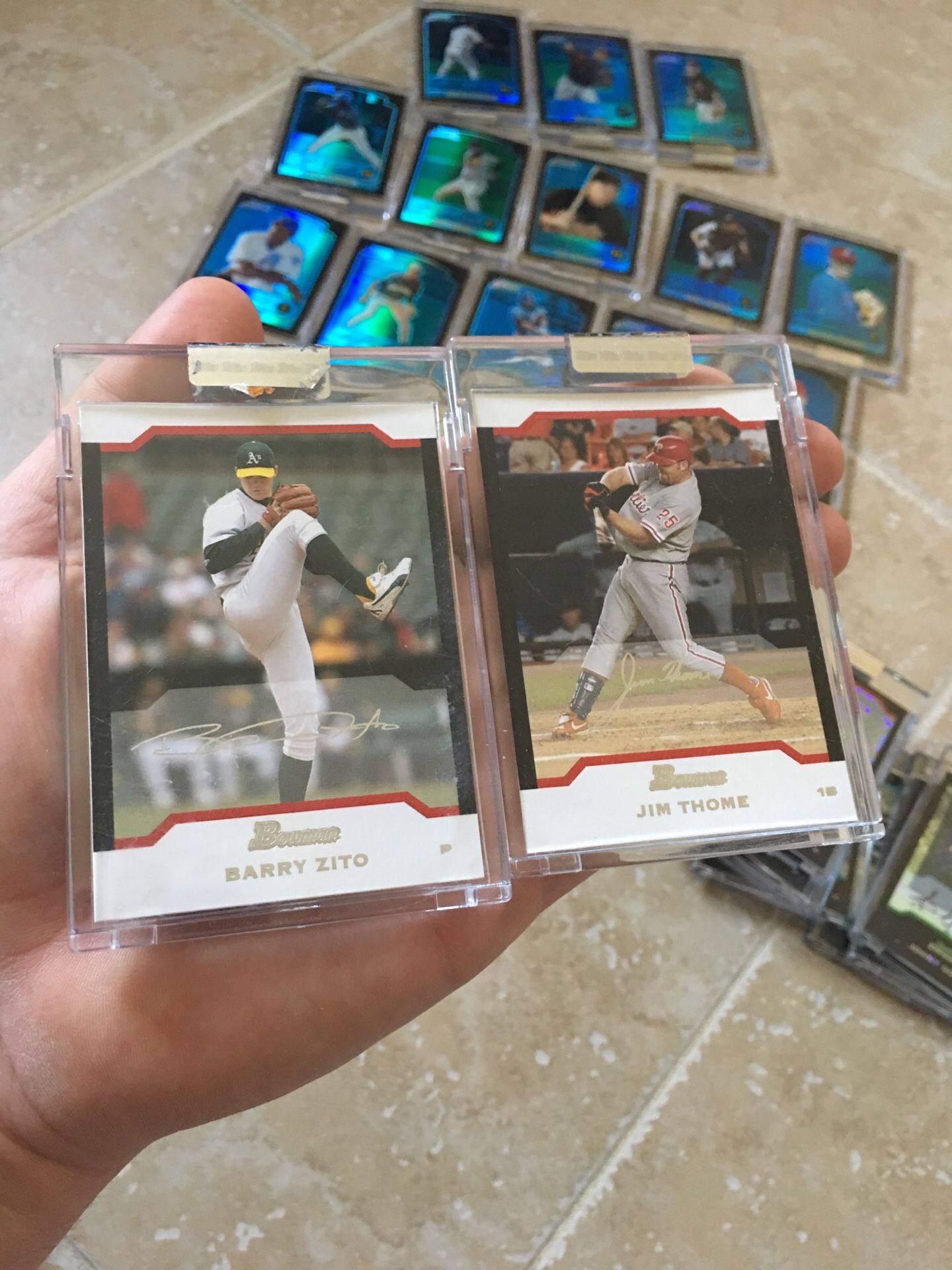 Limited numbered Bowman Barry Zito Jim Thomas Baseball Cards