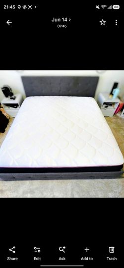 King Mattress + Storage Bed Frame Bundle - Excellent Condition