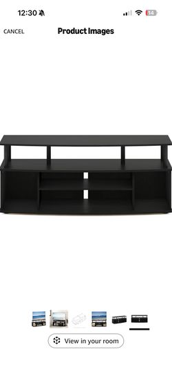 Furinno Jaya Large Entertainment Center Hold up to 55-in TV, Inches, Blackwood