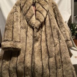 Faux fur vintage coat