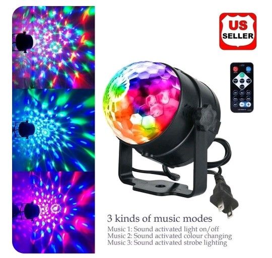 Disco Party Lights Strobe LED DJ Ball Sound Activated Bulb Dance Lamp Decoration