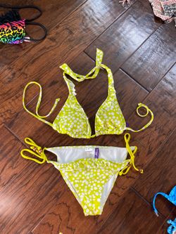 Reef bikini in lime green polka dot