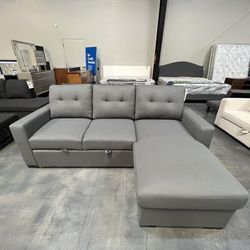 Sectional With Pull Out Pop Up Bed! 