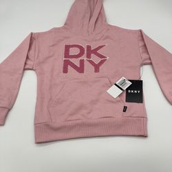 DKNY Girls Pink Hoodie, Kids Size 4 *BRAND NEW*