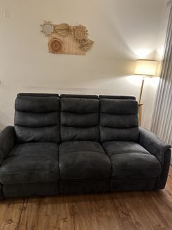 Dark Gray Recliner Sofa 