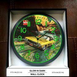  Glow In The Dark Wall Clock Harley Davidson Clock Plymouth Clock Chevy Chevelle Chrysler 300 Datsun Dodge Dart Oldsmobile Tans Am Firebird Chevy Nova