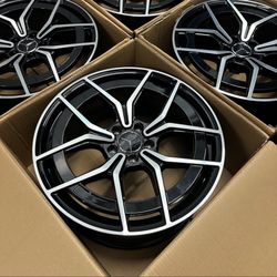 New 19” Black Machine Face Mercedes S-Class Style Staggered Wheels – 5x112