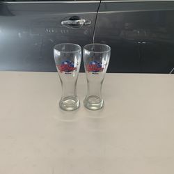 Lot of 2 Planet Hollywood Boston Beer Glass Tall Pilsner Style - New Condition