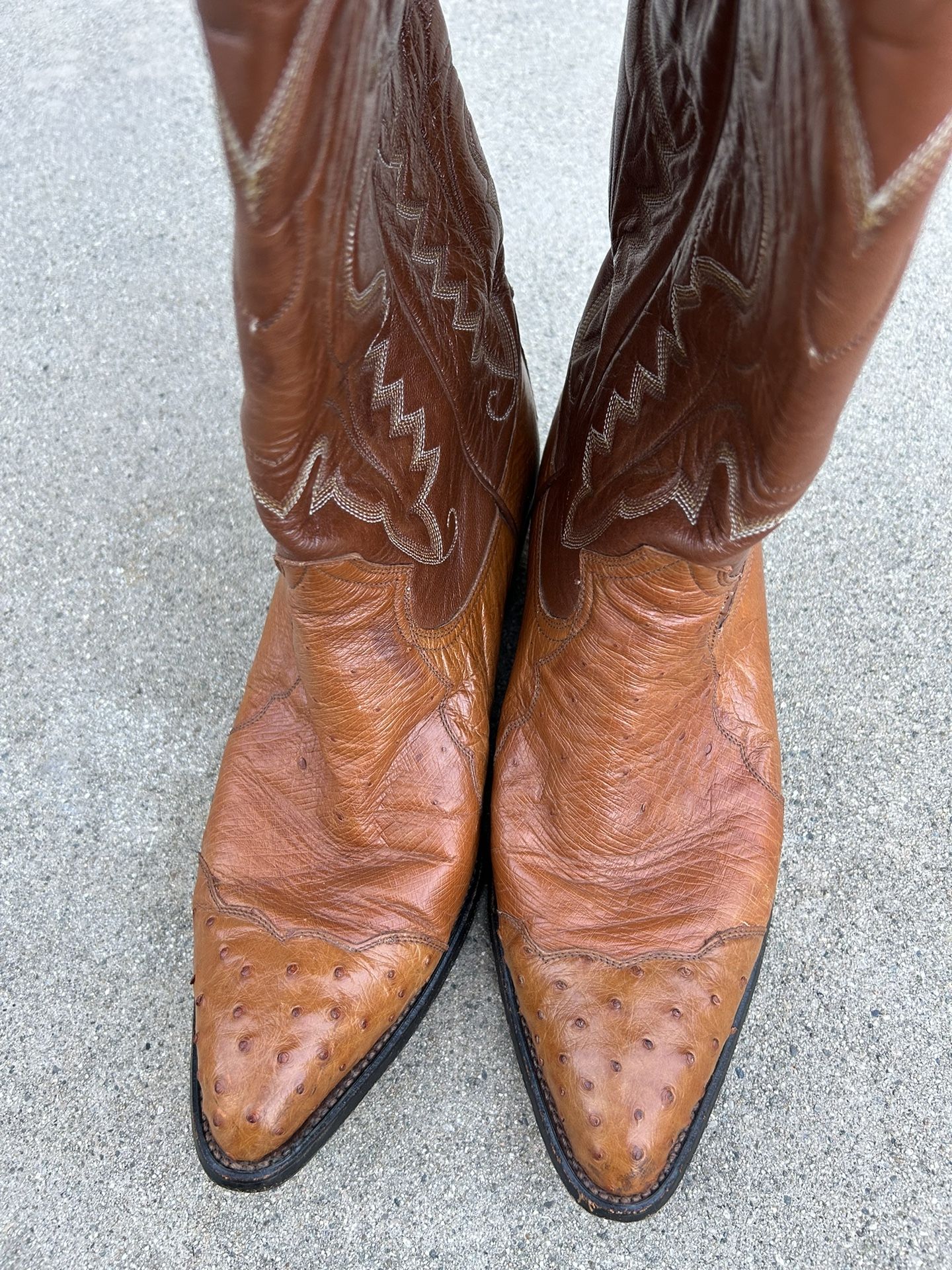 Ostrich Leather Cowboy Boots