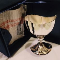 SILVER-PLATED INTERLOCKING DRINKWARE GOBLETS IN VELOUR BOX  