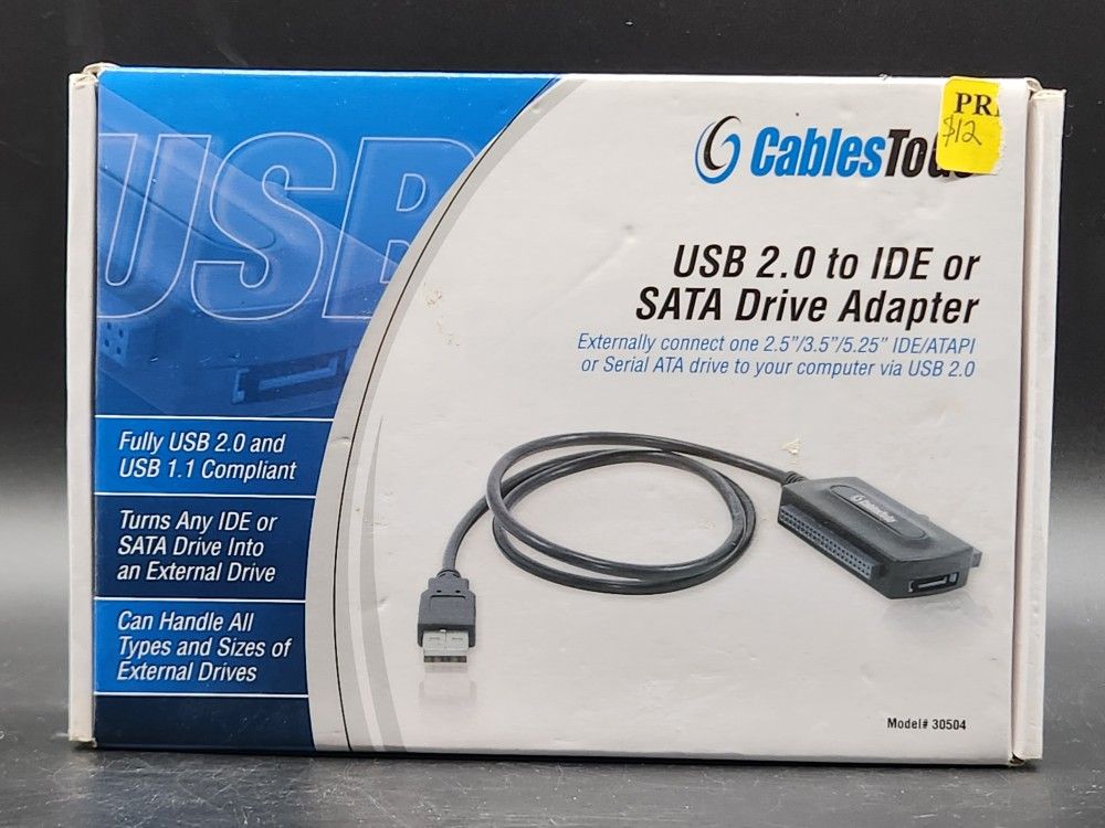 USB 2.0 To IDE Or SATA Drive Adapter Cables To Go Hard Disk Kit 30504 w/ AC