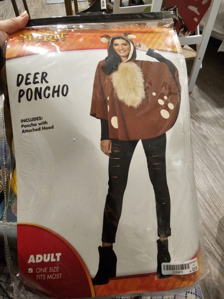 Deer Poncho One Size Costume