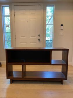 Modern Asymmetrical Wood TV Stand / Console – Living Spaces