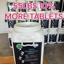 55lbs 3 Inch Chlorine Swimming Pool Tabs Tablets 