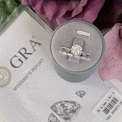 NEW! 1CT. Round Brilliant Solitaire, Certified Moissanite Gemstone Wedding Ring Set, Please See Details 🌸