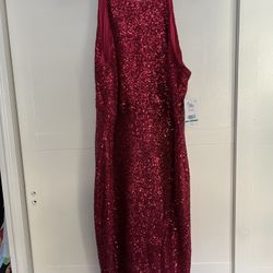 NWT Bob Mackie Sequin Halter Cocktail Dress – Fuchsia – Size 24