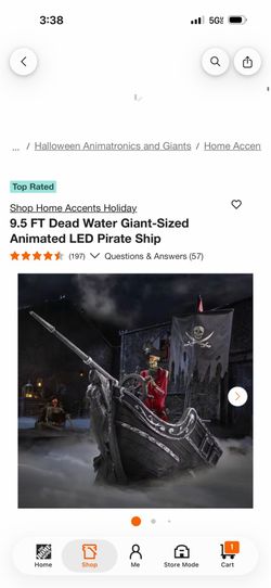 Home Accents Holiday. 9.5 FT Dead Water Giant-Sized Animated LED Pirate Ship
