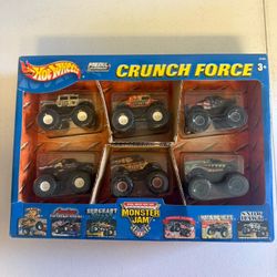 Hot Wheels “Crunch Force” Box Set Of 6 Monster Jam Trucks