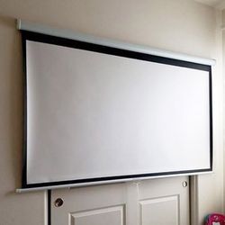 (New) $60 Manual Pull-down Projector Screen Size 100”, Ratio 16:9, View Area 87x49” 