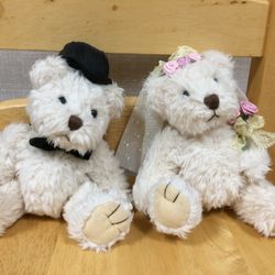 Vintage Russ Plush Wedding Bears (Set of 2)