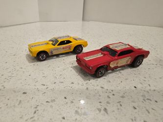 VINTAGE 1970 Hot Wheels Redline SNAKE & MONGOOSE Funny Car Pair - ALL ORIGINAL PAPER STICKERS - Hong Kong Complete Working Hinges