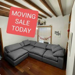 Gray Cloud Couch Modular Sectional Sofa 