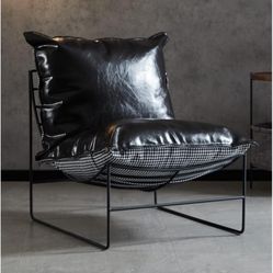 Couches for Living Room Lazy Sofa Wrought Iron Sofa Indoor Living Room Sofa Chair Technology Cloth Houndstooth Lounge Chair Balcony Leisure Chair Sing