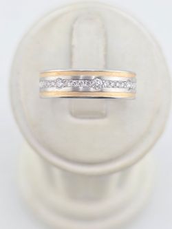 14k gold lab diamond men's wedding band