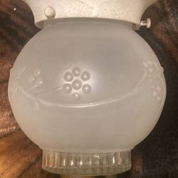 Vintage 1950’s To 1960’s Art Deco Clear and Obscure Glass Light Fixture