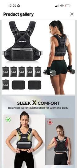 Adjustable Weight Vest 4-10lbs / 11-20lbs / 20-32lbs X-Shape Weighted Vest for Women and Men, Home Workout Ironsand Vest with Zipper Pouch and 6 Weigh
