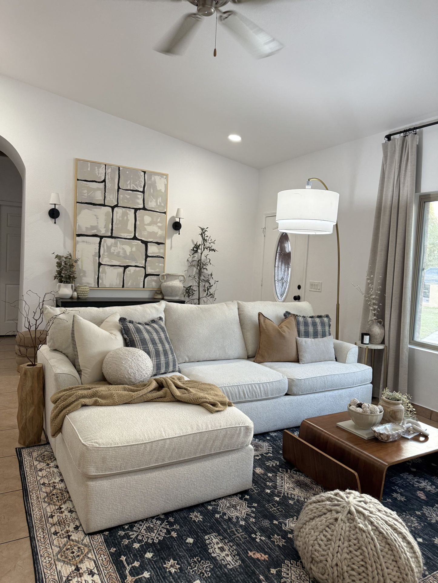 White living spaces sectional 