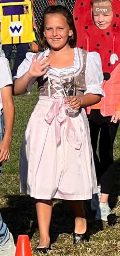 Girls Youth Oktoberfest Halloween Dress Costume With Apron