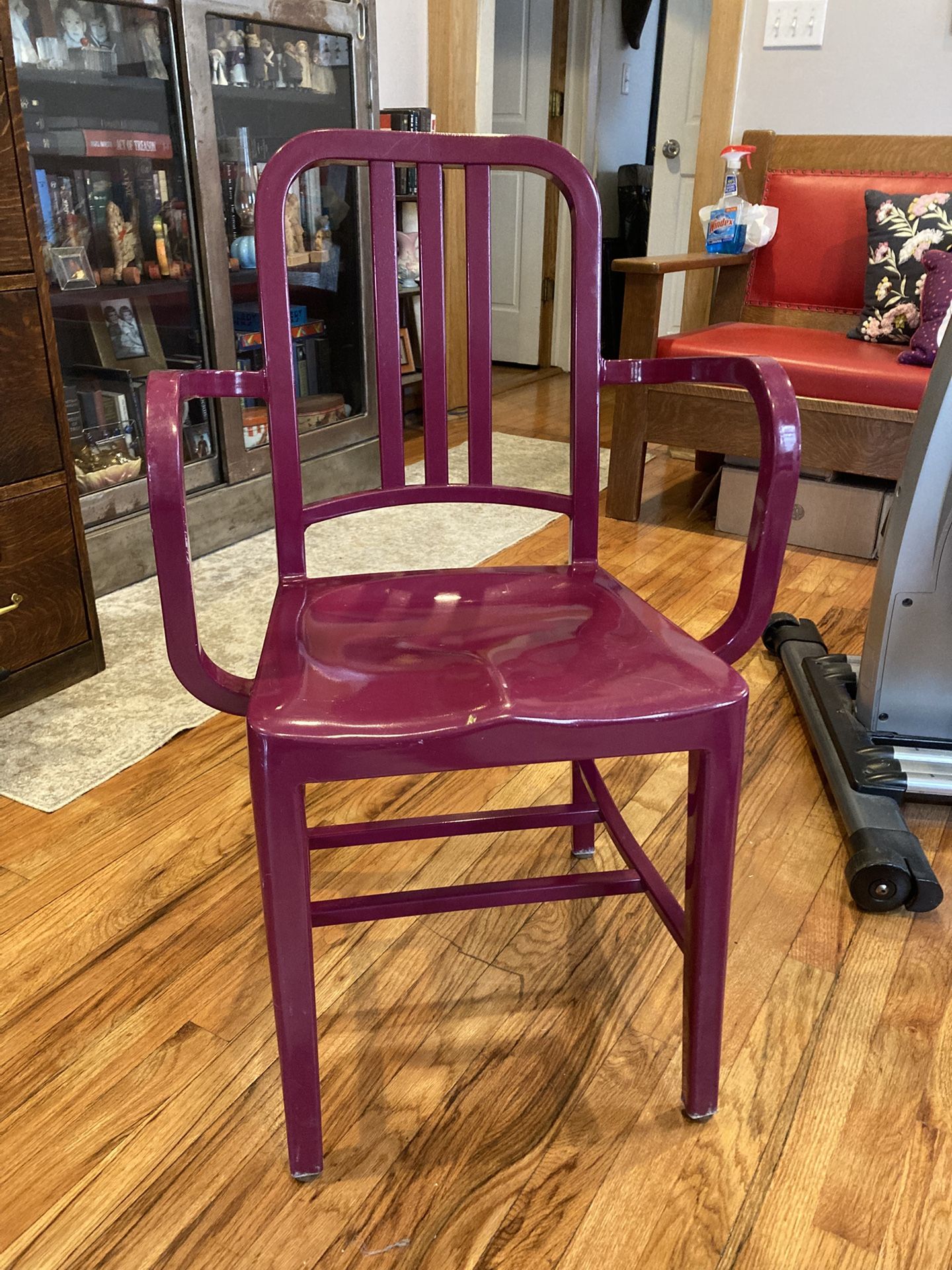 Emeco Naval side chair with arms, purple