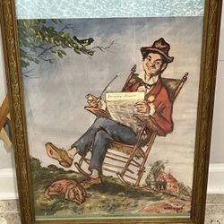 Antique Art Wall In Frame 