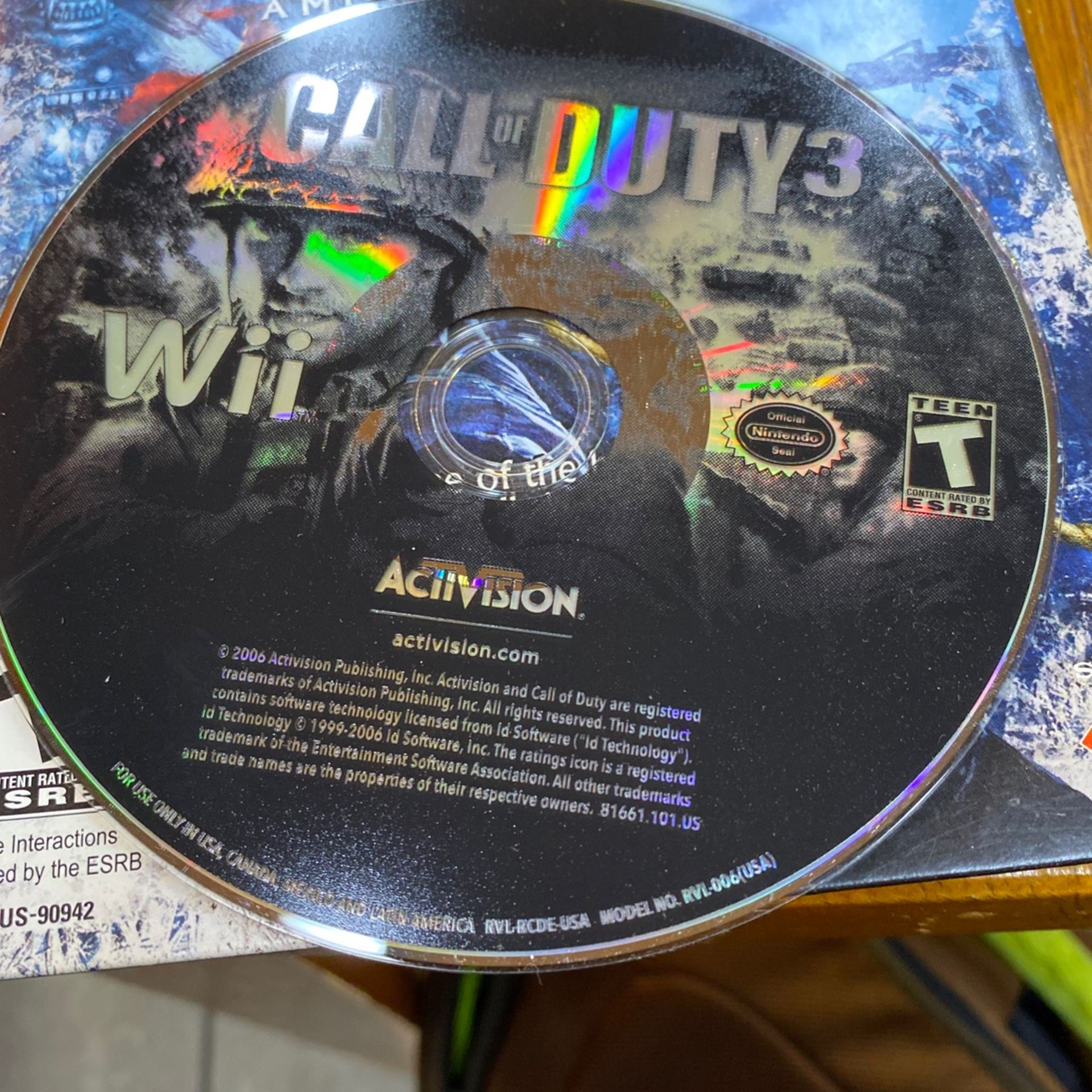 Call Of Duty 3 Wii Game