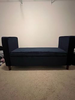 NAVY BLUE OTTOMAN WITH STORAGE