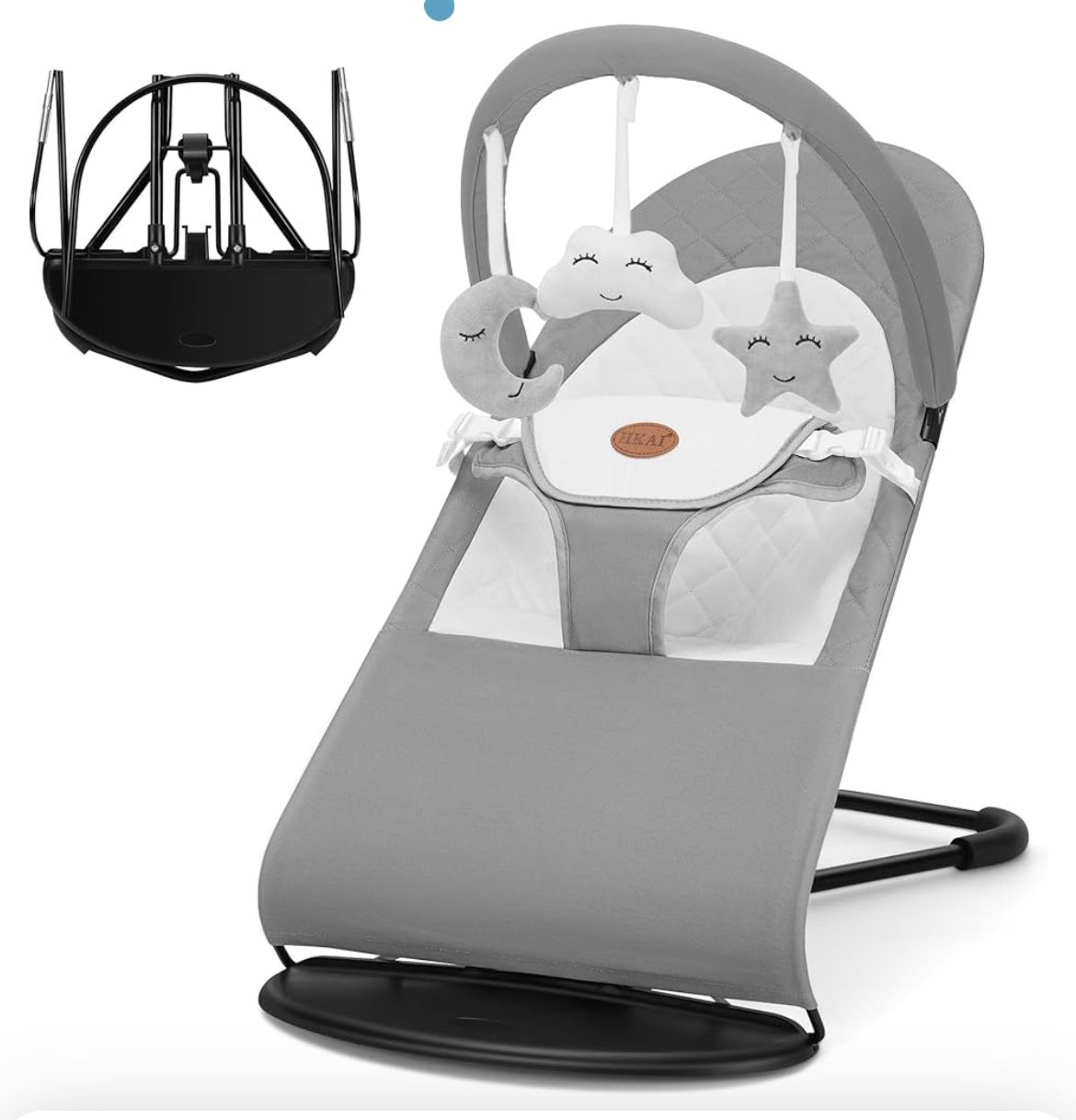 HKAI Baby Bouncer, Portable Baby Bouncer Seat for Babies 0-18 Months