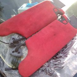 08-14 Dodge Challenger RED Interior Sun Visors Pair Left/Right (Dark Slate DV)